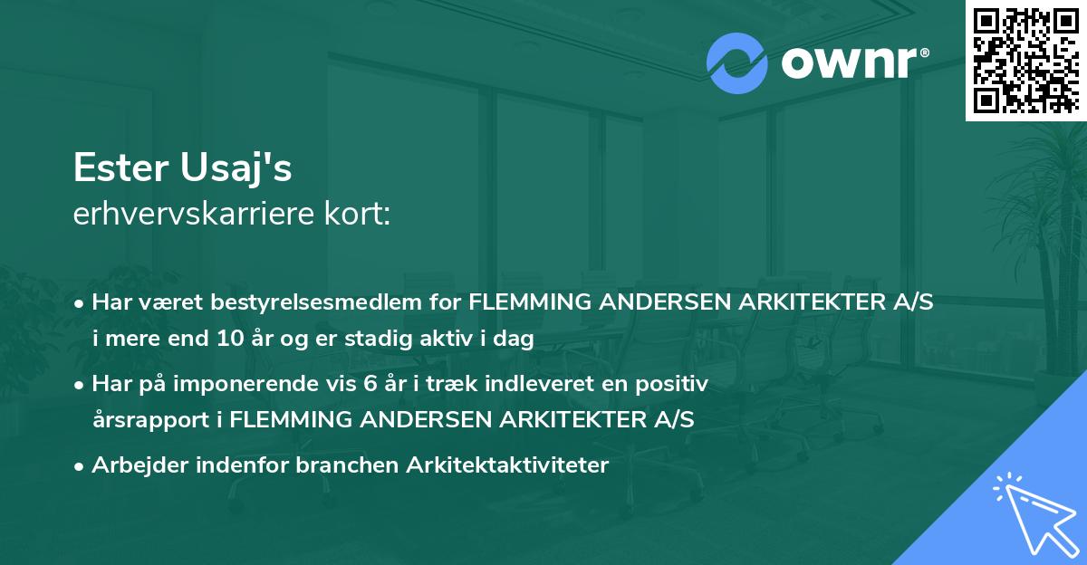 Ester Usaj's erhvervskarriere kort