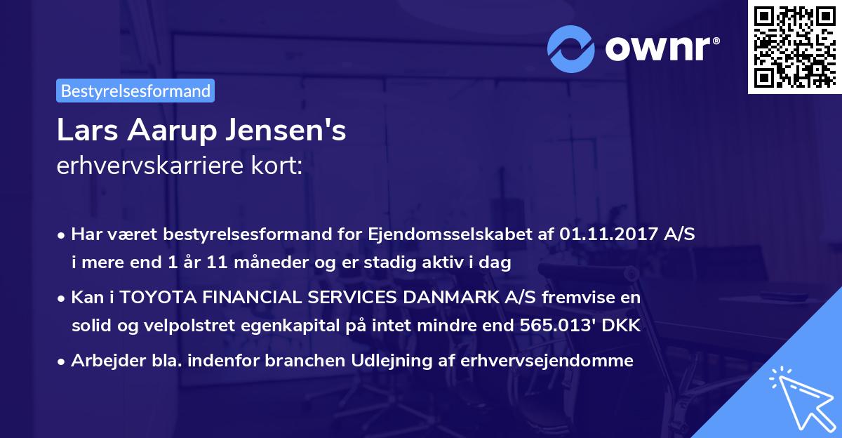 Lars Aarup Jensen's erhvervskarriere kort