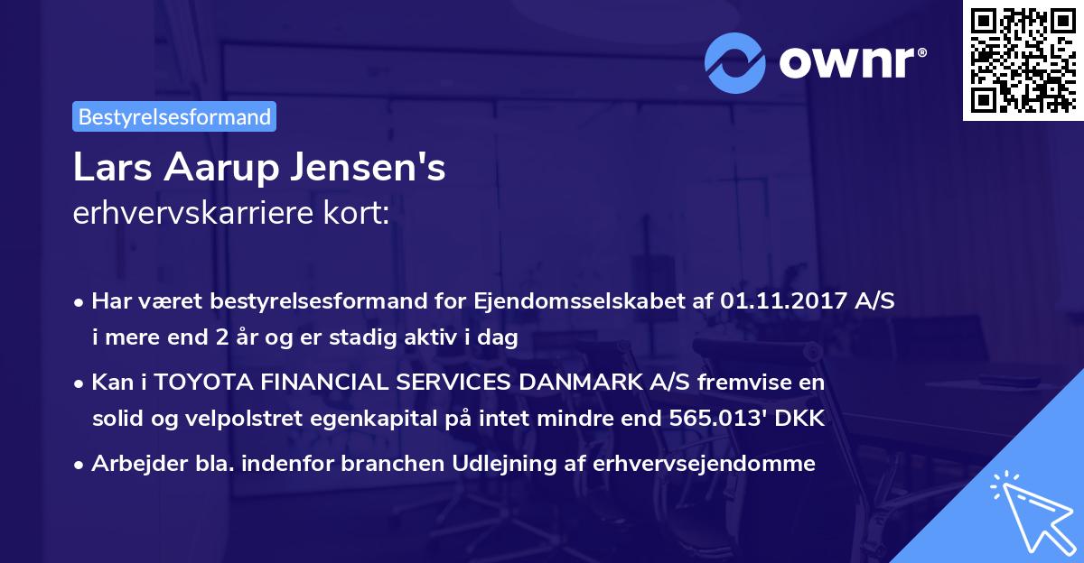 Lars Aarup Jensen's erhvervskarriere kort