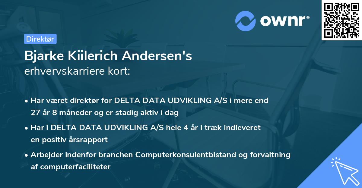 Bjarke Kiilerich Andersen's erhvervskarriere kort