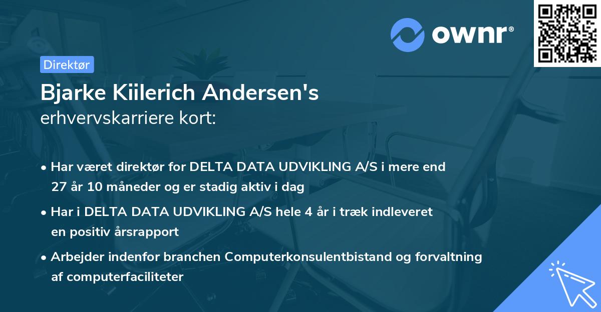 Bjarke Kiilerich Andersen's erhvervskarriere kort
