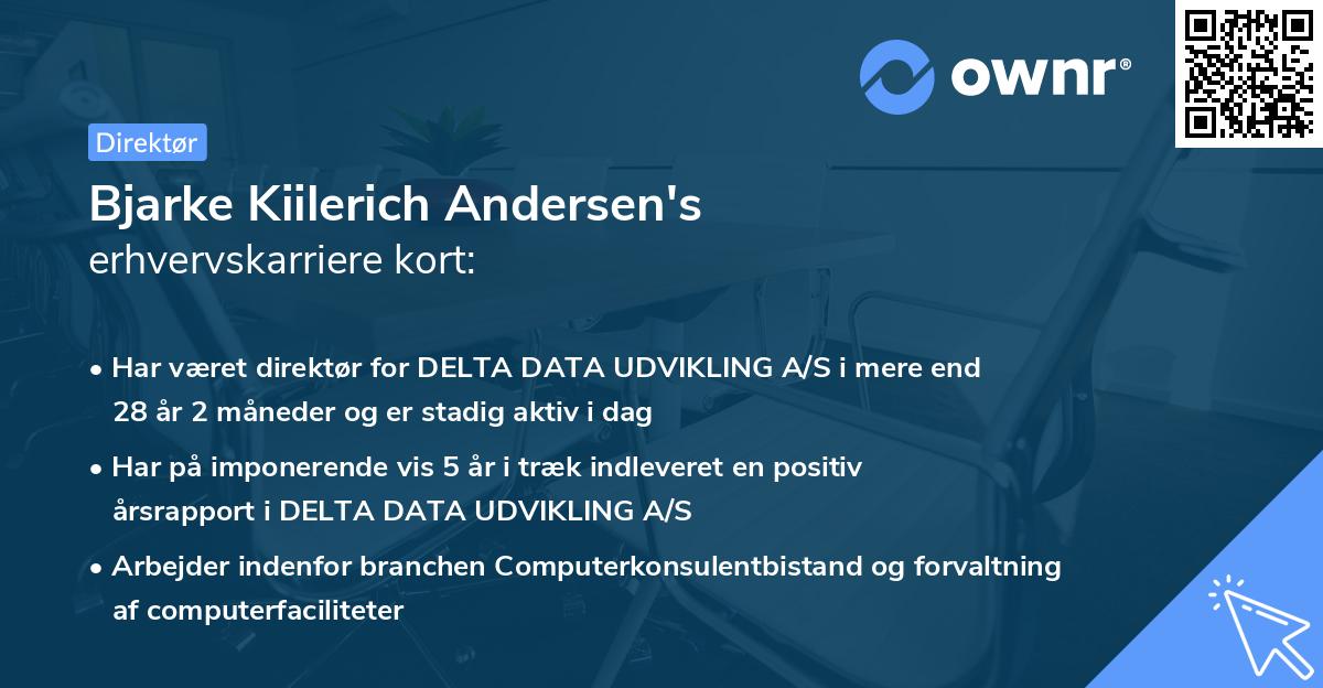 Bjarke Kiilerich Andersen's erhvervskarriere kort