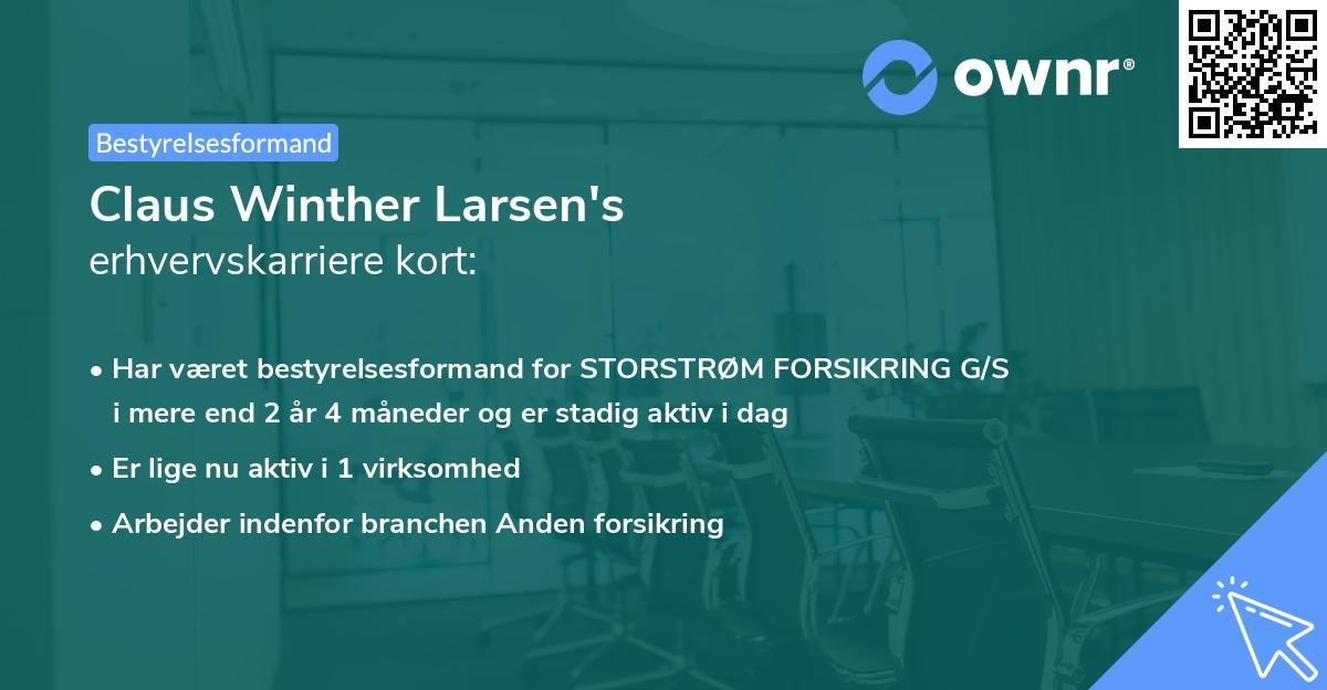 Claus Winther Larsen's erhvervskarriere kort