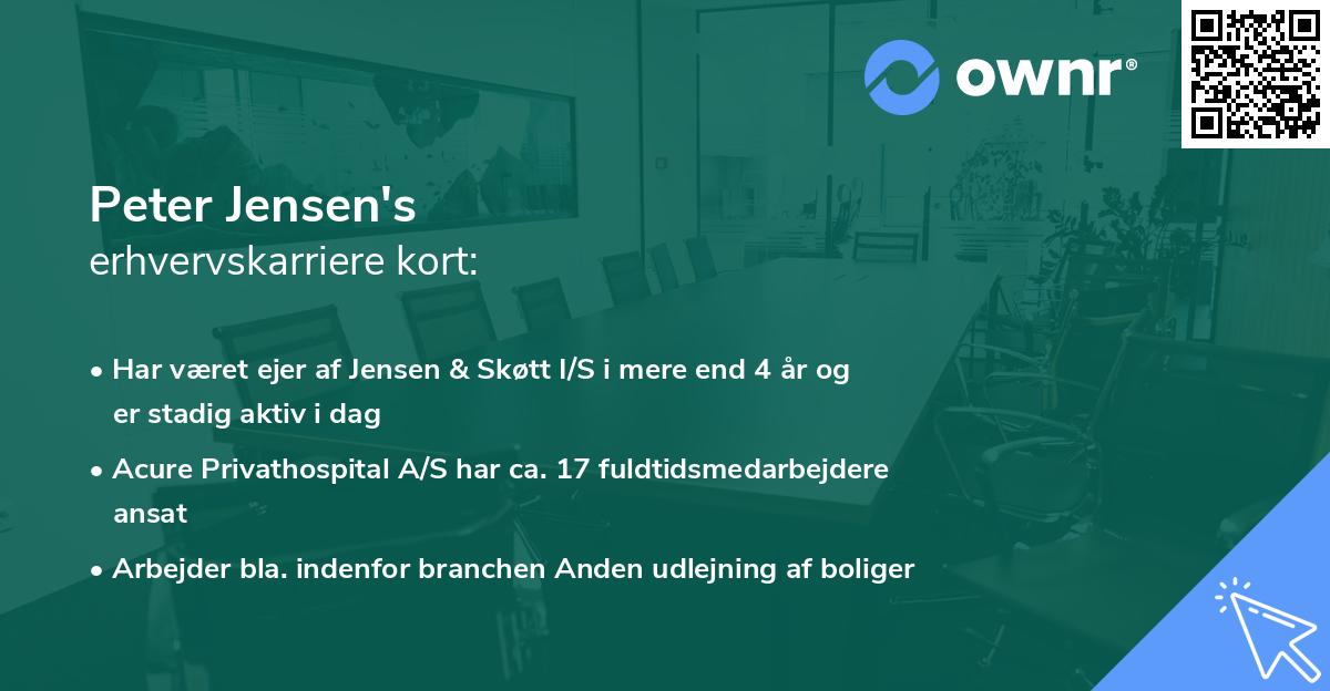 Peter Jensen's erhvervskarriere kort