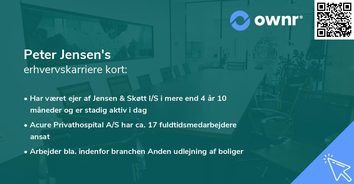 Peter Jensen's erhvervskarriere kort