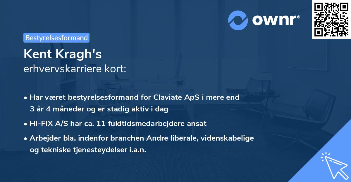 Kent Kragh's erhvervskarriere kort