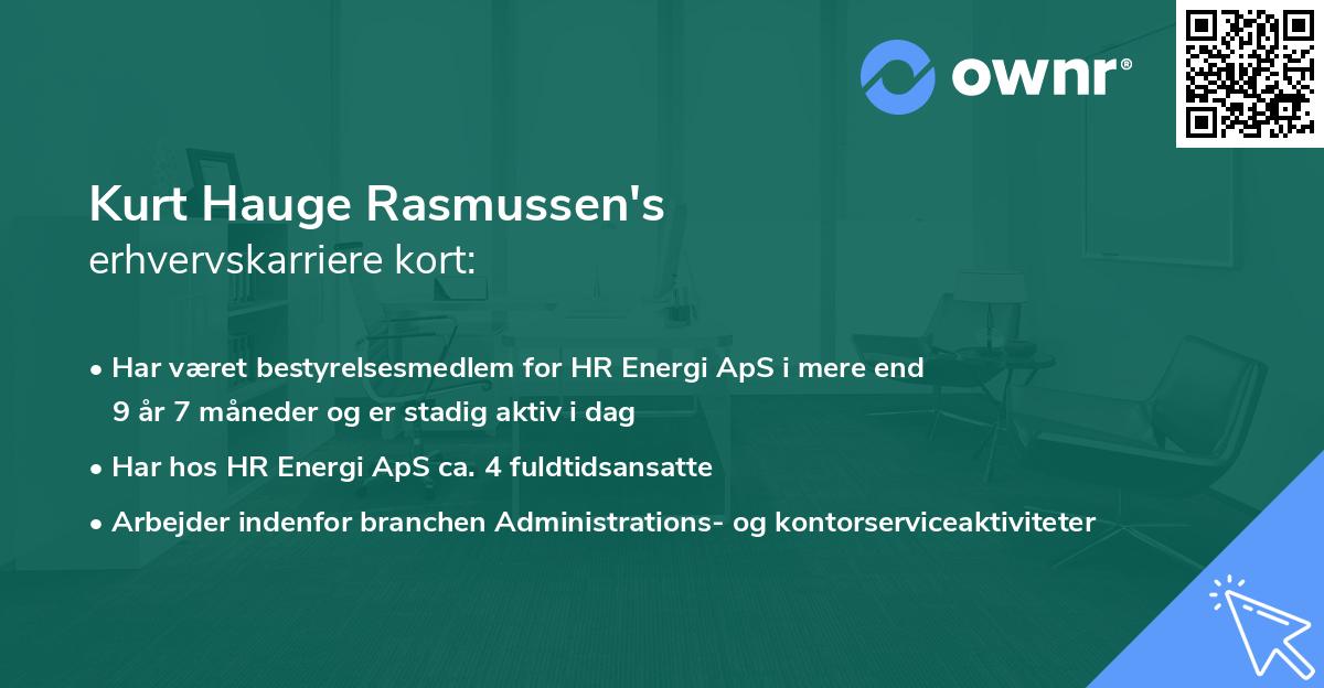 Kurt Hauge Rasmussen's erhvervskarriere kort