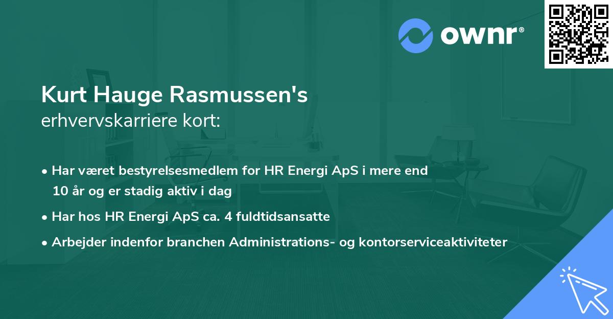 Kurt Hauge Rasmussen's erhvervskarriere kort