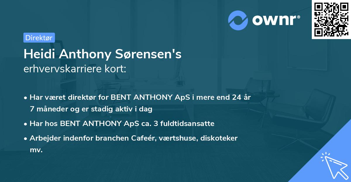 Heidi Anthony Sørensen's erhvervskarriere kort