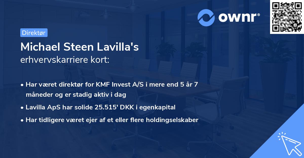 Michael Steen Lavilla's erhvervskarriere kort