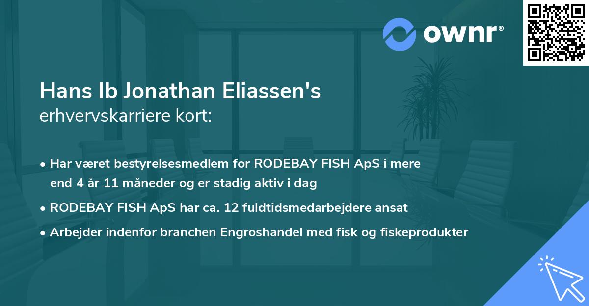 Hans Ib Jonathan Eliassen's erhvervskarriere kort