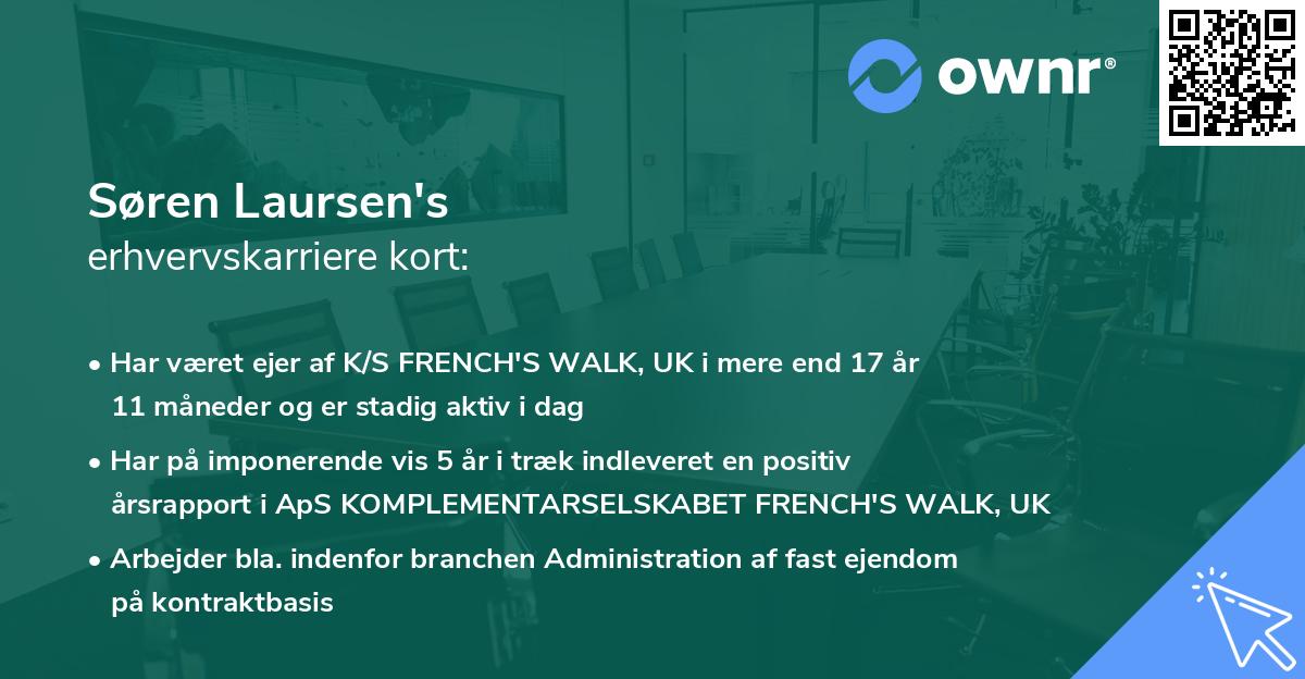 Søren Laursen's erhvervskarriere kort