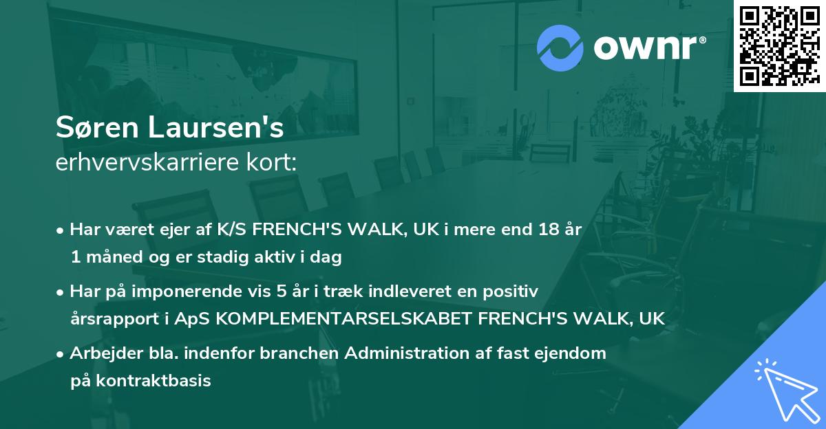 Søren Laursen's erhvervskarriere kort