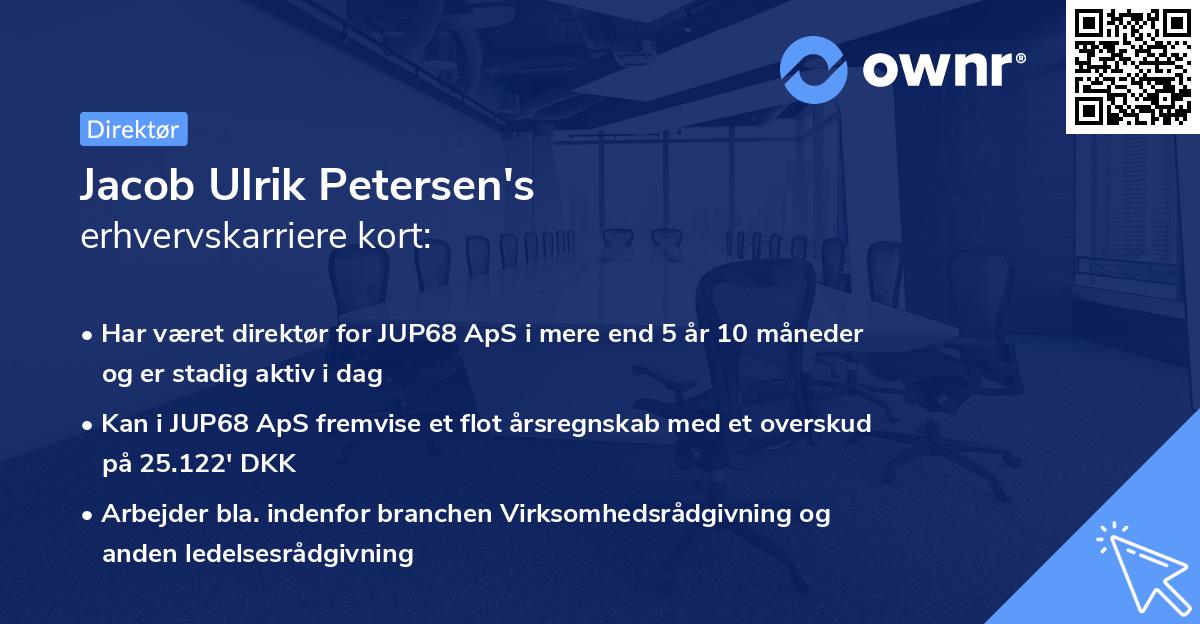 Jacob Ulrik Petersen's erhvervskarriere kort