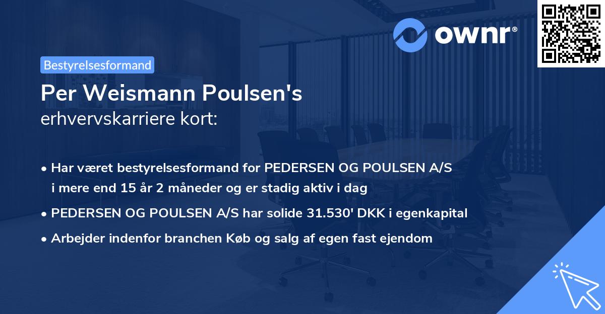 Per Weismann Poulsen's erhvervskarriere kort