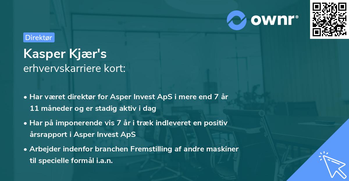 Kasper Kjær's erhvervskarriere kort