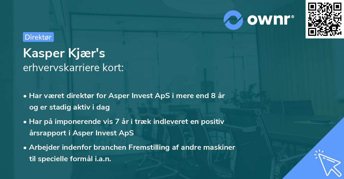 Kasper Kjær's erhvervskarriere kort