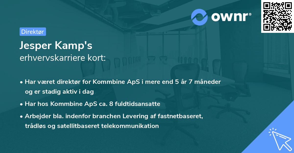 Jesper Kamp's erhvervskarriere kort