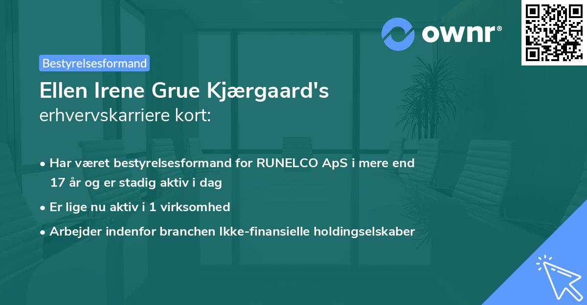 Ellen Irene Grue Kjærgaard's erhvervskarriere kort