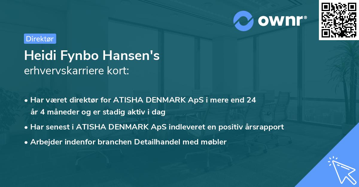 Heidi Fynbo Hansen's erhvervskarriere kort