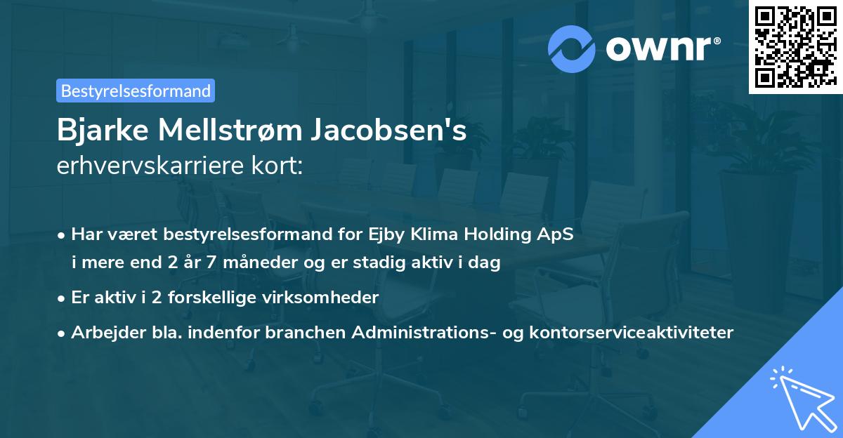 Bjarke Mellstrøm Jacobsen's erhvervskarriere kort