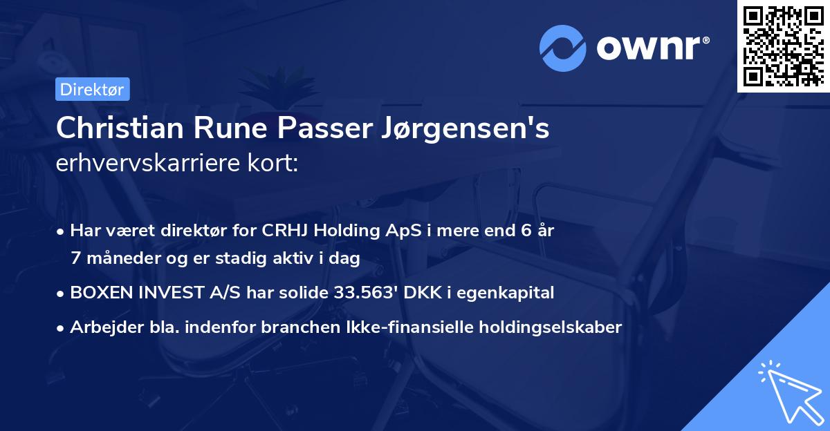 Christian Rune Passer Jørgensen's erhvervskarriere kort