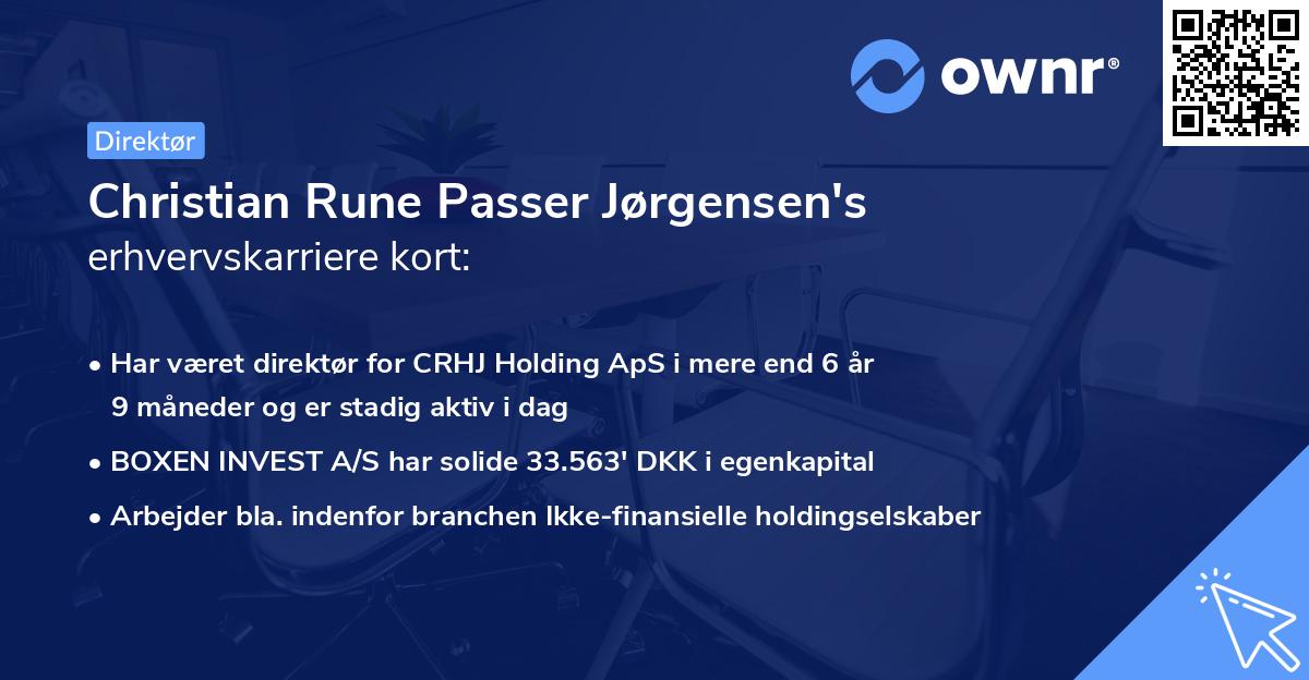 Christian Rune Passer Jørgensen's erhvervskarriere kort