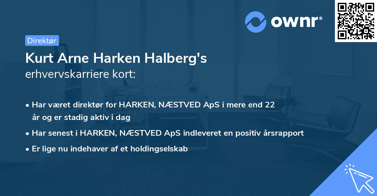 Kurt Arne Harken Halberg's erhvervskarriere kort