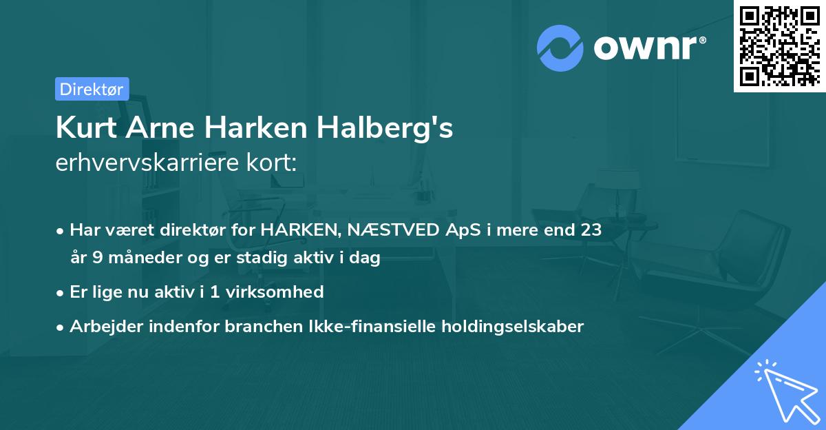 Kurt Arne Harken Halberg's erhvervskarriere kort