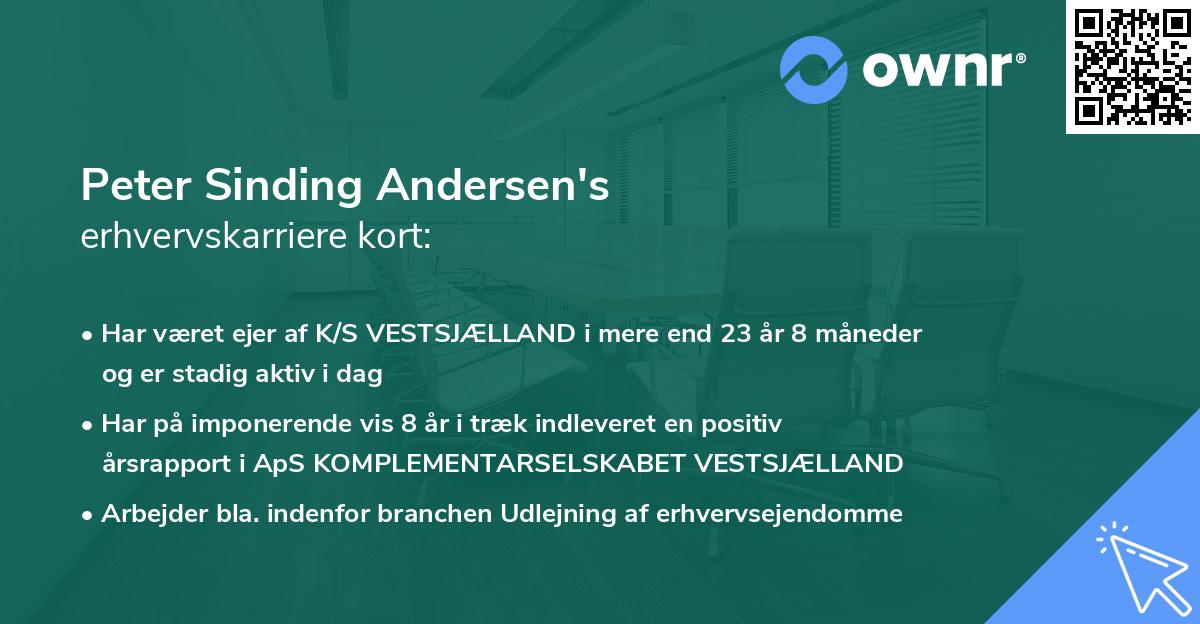 Peter Sinding Andersen's erhvervskarriere kort