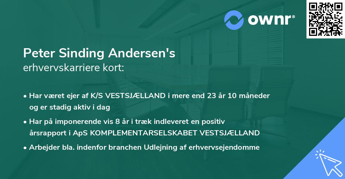Peter Sinding Andersen's erhvervskarriere kort