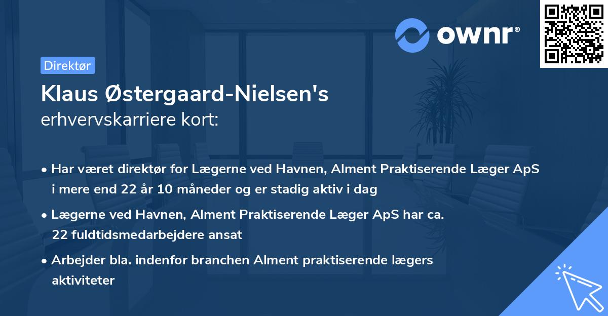 Klaus Østergaard-Nielsen's erhvervskarriere kort