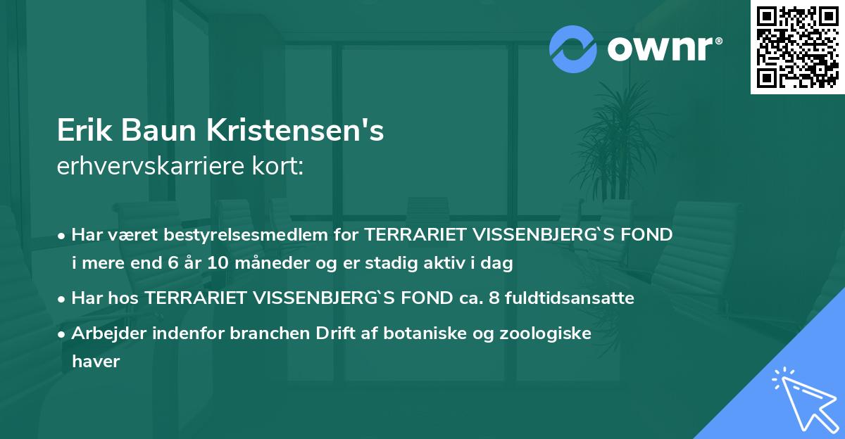 Erik Baun Kristensen's erhvervskarriere kort