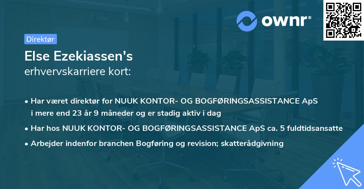 Else Ezekiassen's erhvervskarriere kort