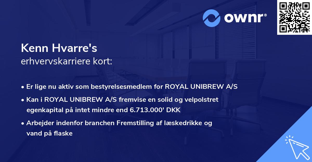 Kenn Hvarre's erhvervskarriere kort
