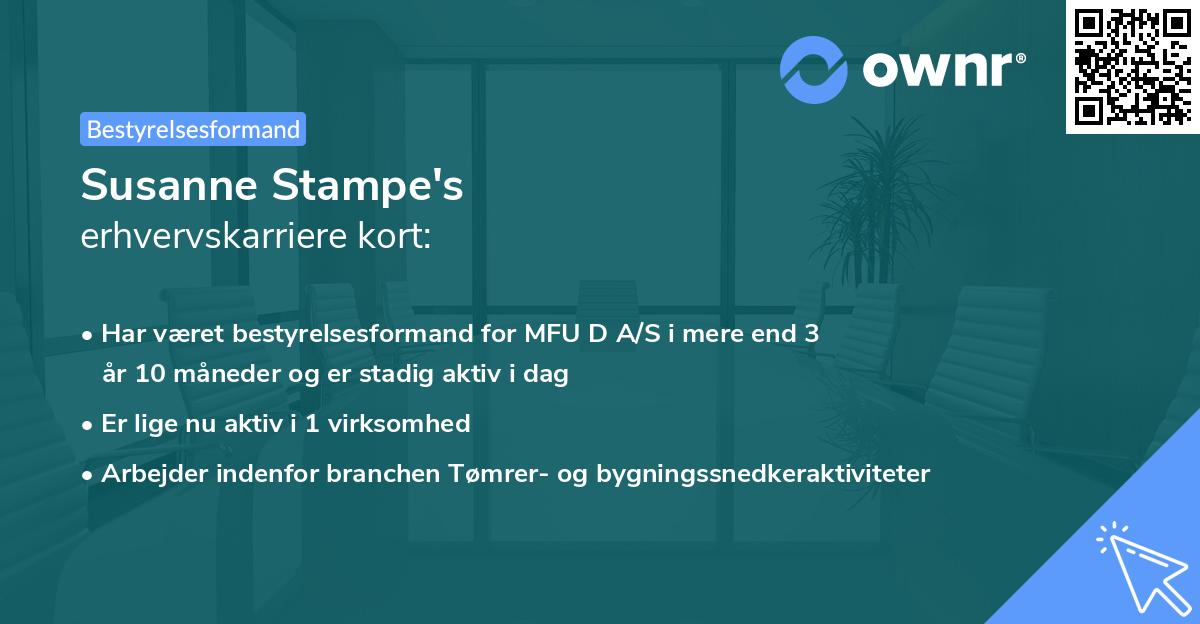 Susanne Stampe's erhvervskarriere kort