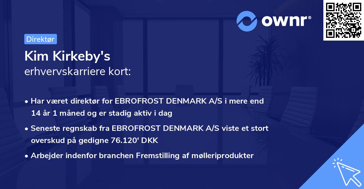 Kim Kirkeby's erhvervskarriere kort