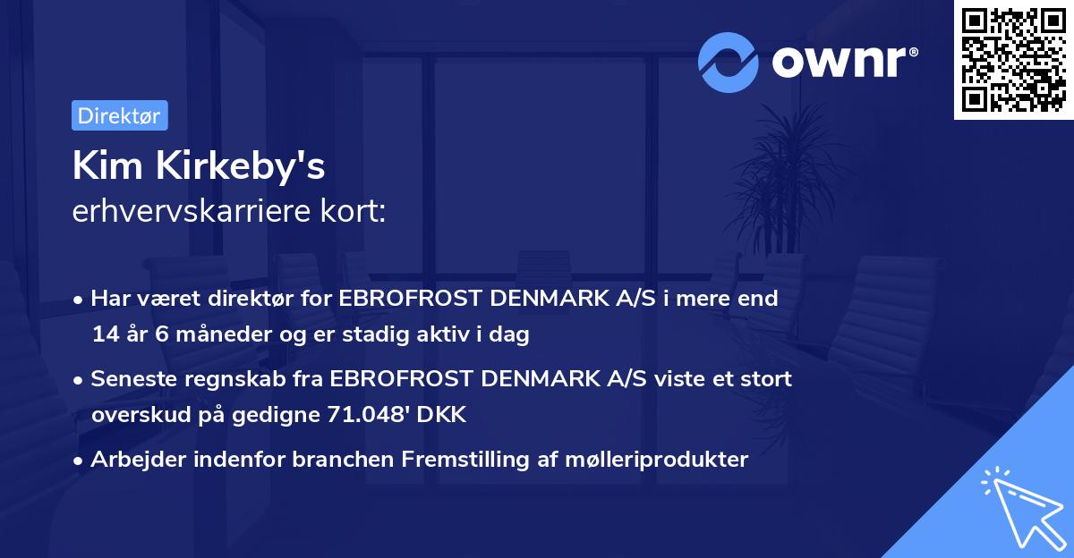 Kim Kirkeby's erhvervskarriere kort