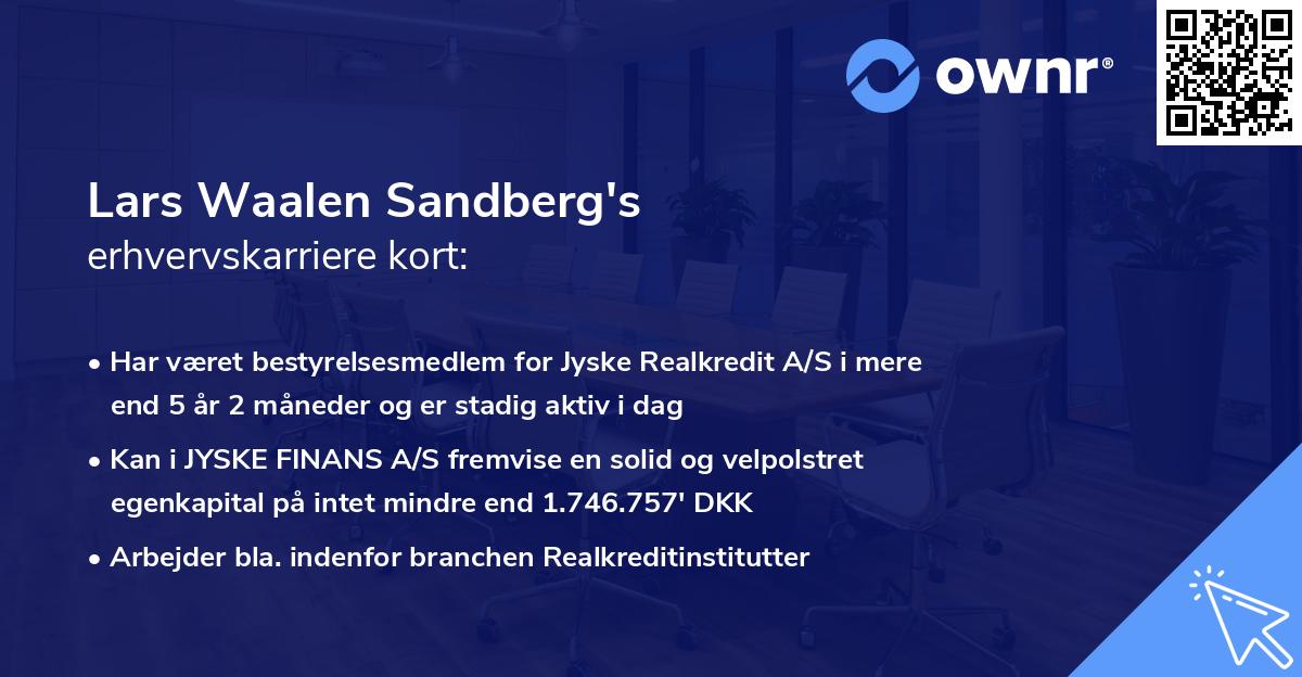 Lars Waalen Sandberg's erhvervskarriere kort