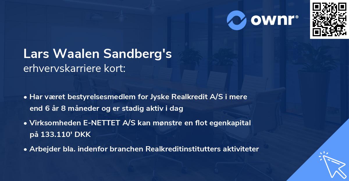 Lars Waalen Sandberg's erhvervskarriere kort