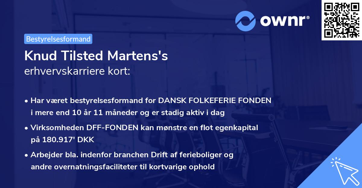 Knud Tilsted Martens's erhvervskarriere kort
