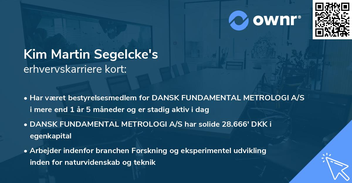 Kim Martin Segelcke's erhvervskarriere kort