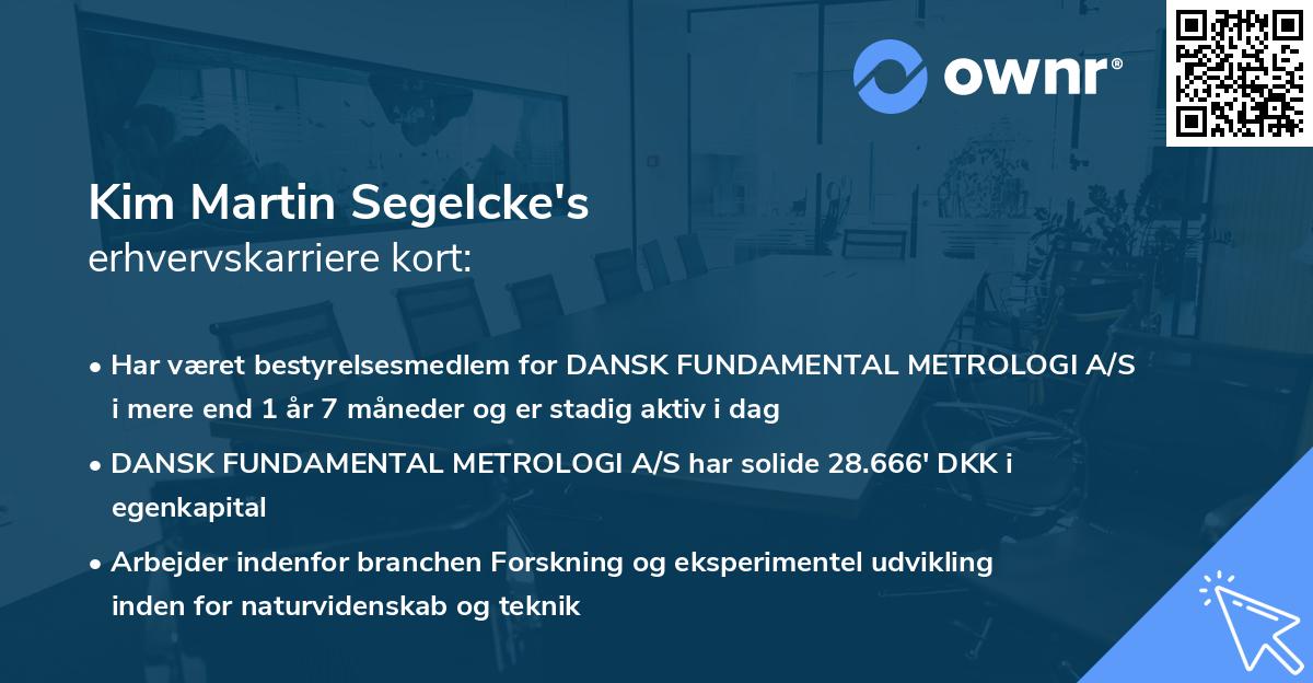 Kim Martin Segelcke's erhvervskarriere kort