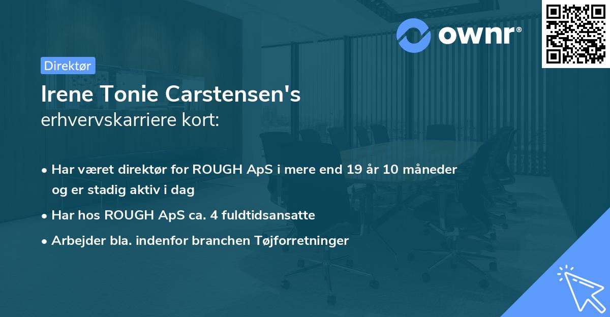 Irene Tonie Carstensen's erhvervskarriere kort