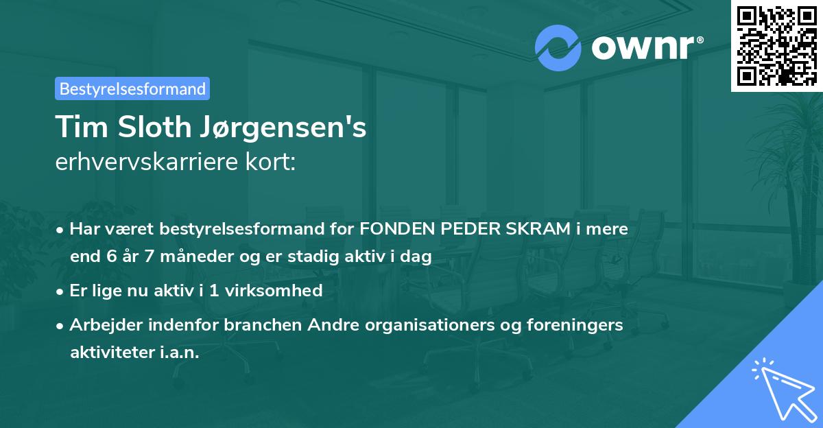 Tim Sloth Jørgensen's erhvervskarriere kort
