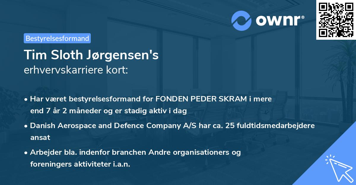 Tim Sloth Jørgensen's erhvervskarriere kort