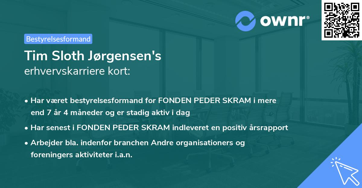 Tim Sloth Jørgensen's erhvervskarriere kort