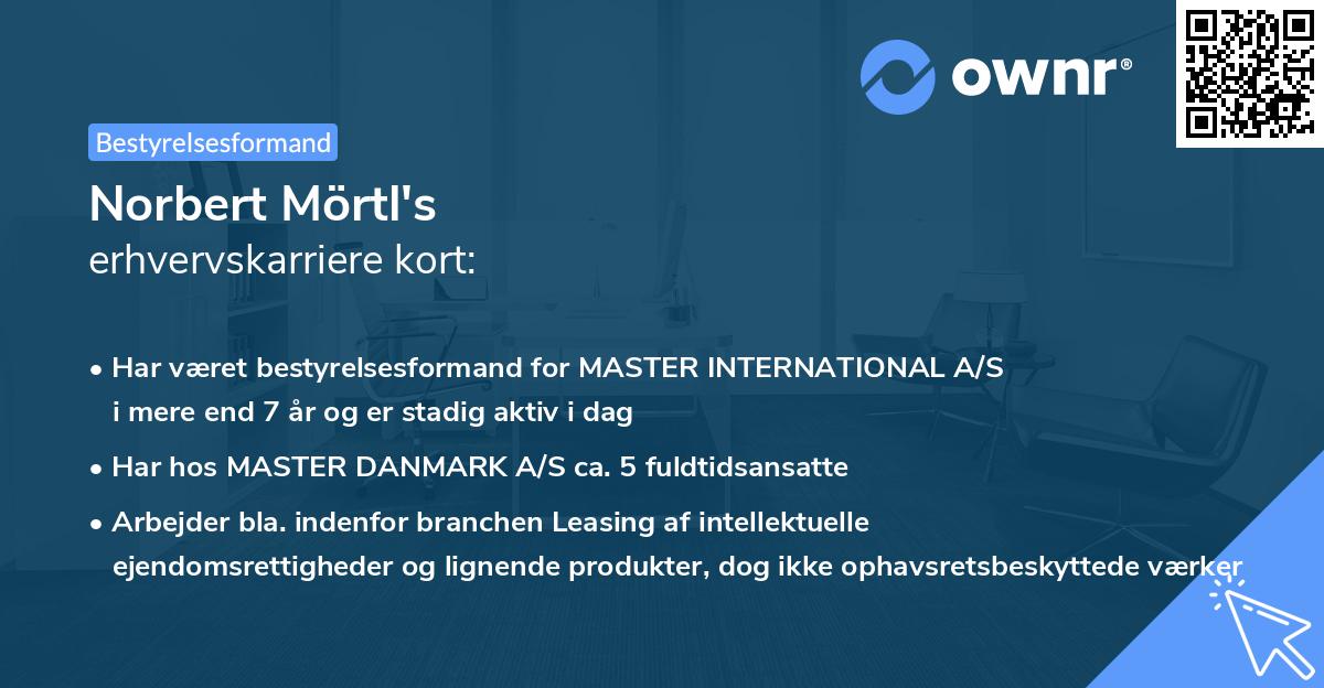 Norbert Mörtl's erhvervskarriere kort