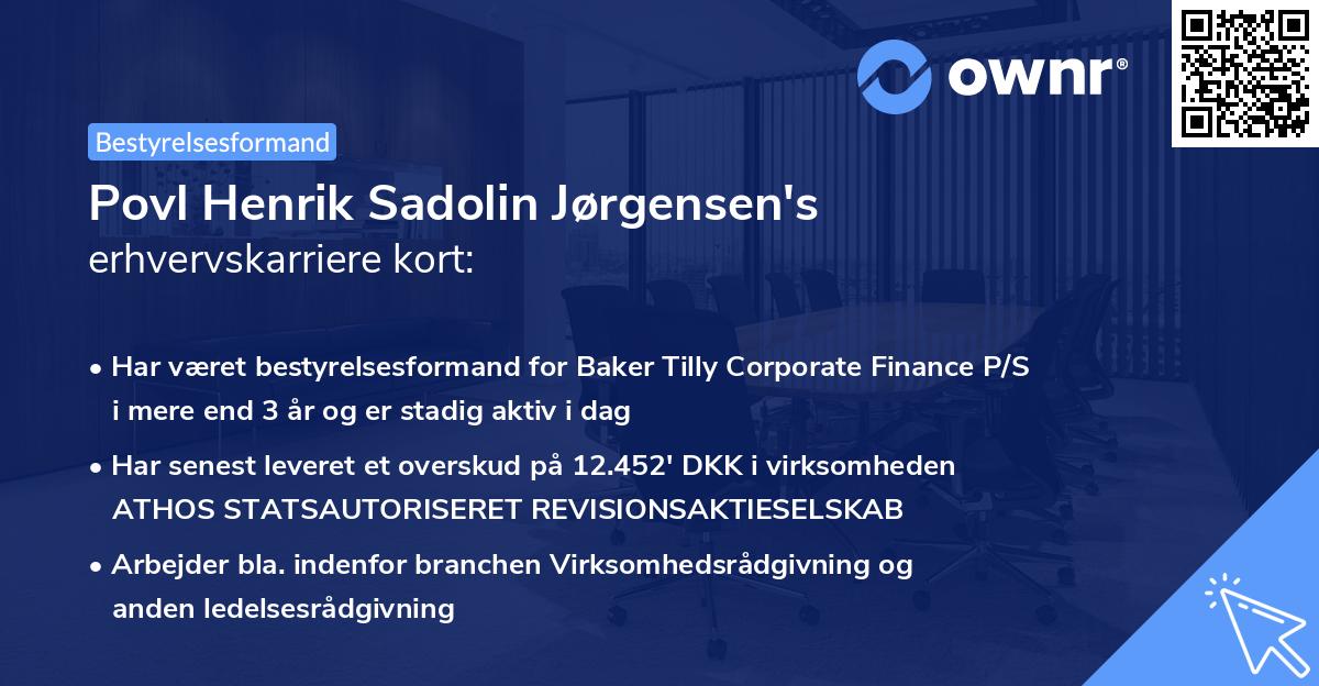 Povl Henrik Sadolin Jørgensen's erhvervskarriere kort