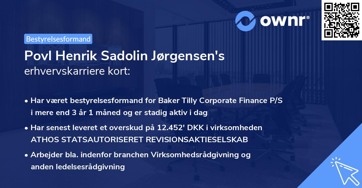 Povl Henrik Sadolin Jørgensen's erhvervskarriere kort